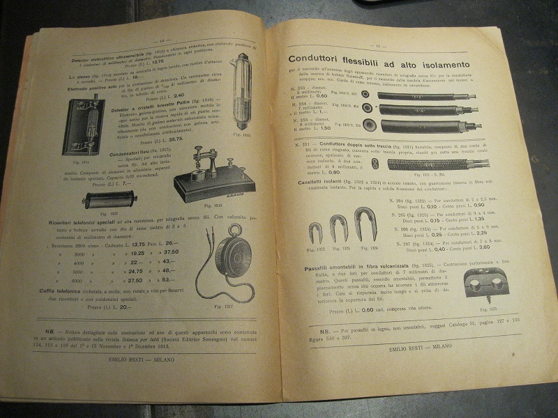 Emilio Resti. Materiale scientifico. Accessori per installazioni elettriche e costruzioni meccaniche. Pubblicazione numero 54